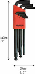 Bondhus Allen-Schlüssel-Set mit 9 Schlüsseln