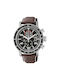 Citizen Eco-drive Uhr Chronograph Batterie mit Braun Lederarmband