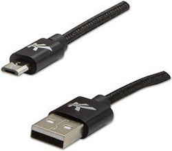 Logo Collection Regular USB 2.0 σε micro USB 2m Μαύρο