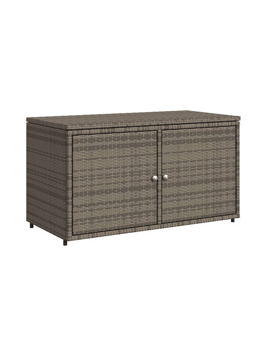 vidaXL Außenlagerbox Rattan Gray L110xB55.5xH60.5cm