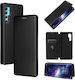 Carbon Fiber Texture Horizontal Book Silicone / Plastic / Synthetic Leather / Leather Black (TCL 20 Pro 5G)