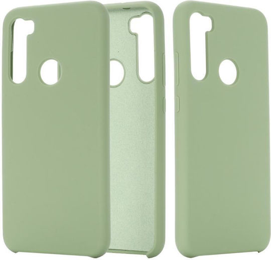 Solid Color Liquid Umschlag Rückseite Silikon Grün (Redmi Note 8)