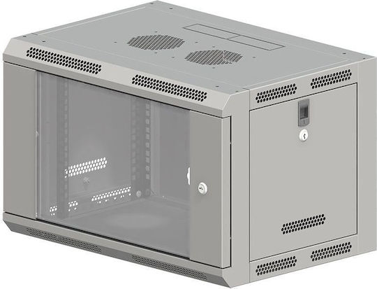 Q-Lantec Монтиран на стена Рак кабинет 6U Сив SW-6U-600-500-N-DSJ-OP-RP-B-S