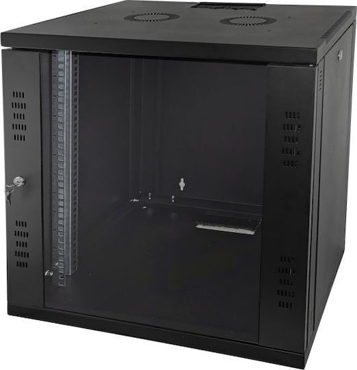Q-Lantec Монтиран на стена Рак кабинет 15U Черен SW-15U-600-450-N-DSJ-OP-RP-F-C