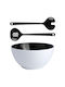Marine Business Melamine Salad Bowl Black 25x25cm 3pcs