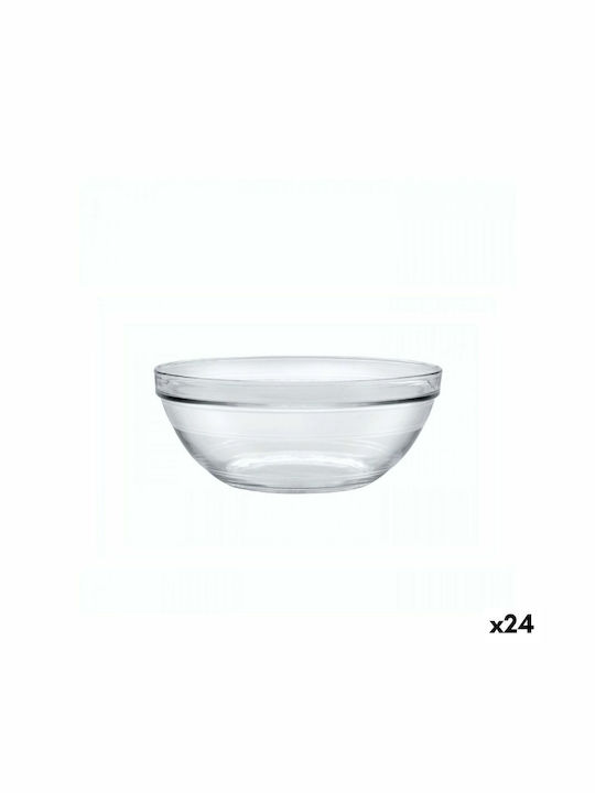 Glass Salad Bowl Transparent 24x24cm 24pcs