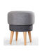 Stool For Living Room Upholstered with Fabric Gray 47x47x51cm
