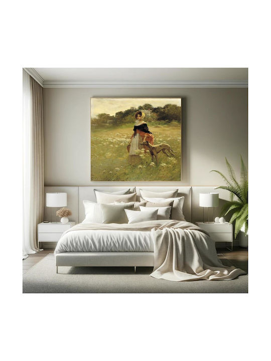 Young Painting on Canvas 110x110cm