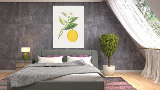 Hand Drawn Lemon Painting on Canvas 40x50cm