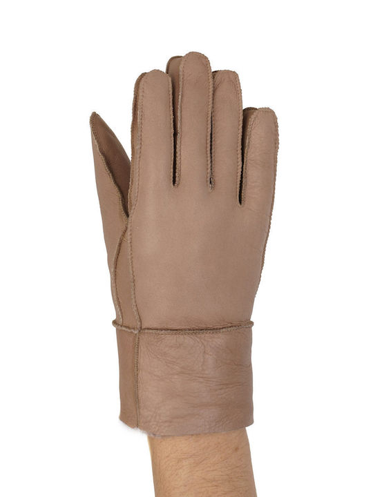 Goudiss Furs Women's Leather Gloves with Fur Powder