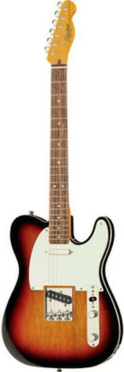 Squier Cv 60s Custom Electric Guitar Telecaster with SS Pickup Configuration 3-Colour Sunburst with Case