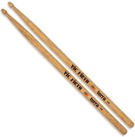 Vic Firth Hickory Μπαγκέτες Ντραμς 5B με Σχήμα Μύτης Drop σε Πορτοκαλί Χρώμα