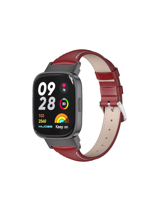 Mijobs Strap Leather Red (Redmi Watch 3)