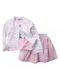 Εβίτα Kids Set with Skirt Winter 3pcs white