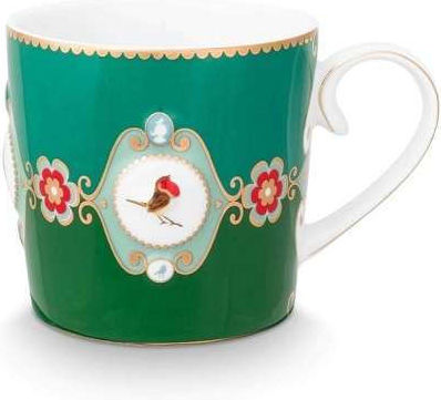 PiP Studio Love Birds Medallion Cană din Porțelan Verde 150ml