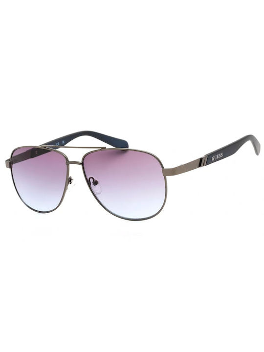 Guess Men's Sunglasses with Gray Metal Frame and Purple Gradient Lens GF0246 11W
