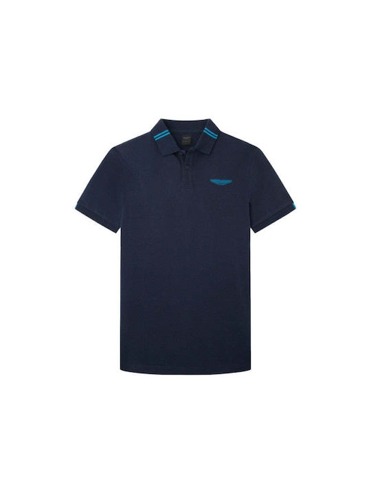 Hackett Herren Kurzarmshirt Polo Marineblau