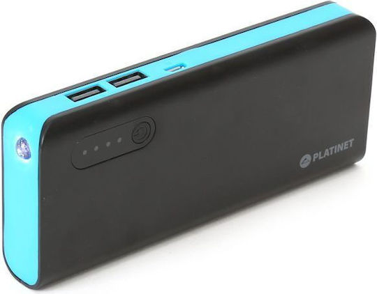 Platinet Power Bank 8000mAh με 2 Θύρες USB-A BLACK BLUE