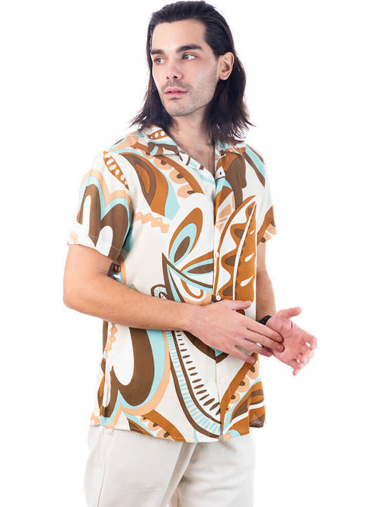 Cu mânecă scurtă Cămașă Floral Multicolor