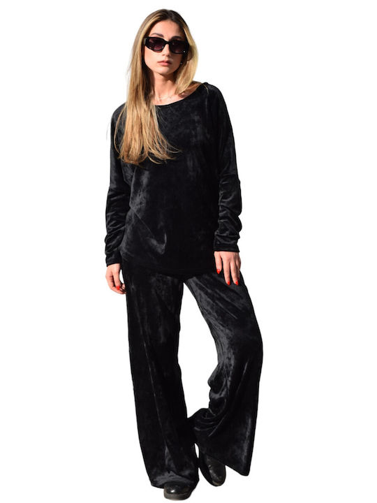 Honey Women's Black Set with Trousers with Elastic