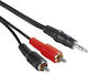 PremiumCord 3,5mm Klinkenkabel - 2x RCA-Stecker Schwarz 15m