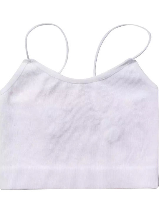 Εβίτα Παιδικό Crop Top Αμάνικο Λευκό Funny