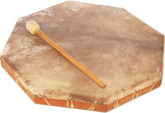 Terre Bendir Shaman Drum Octagon 40cm 20 Inches with Natural Leather