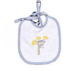 Baby Oliver Waterproof Bib from 100% Cotton with Lace Band Light Blue