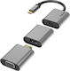 HAMA Convertor USB-C masculin în HDMI / VGA / mini DisplayPort feminin Gri 1buc 00200306