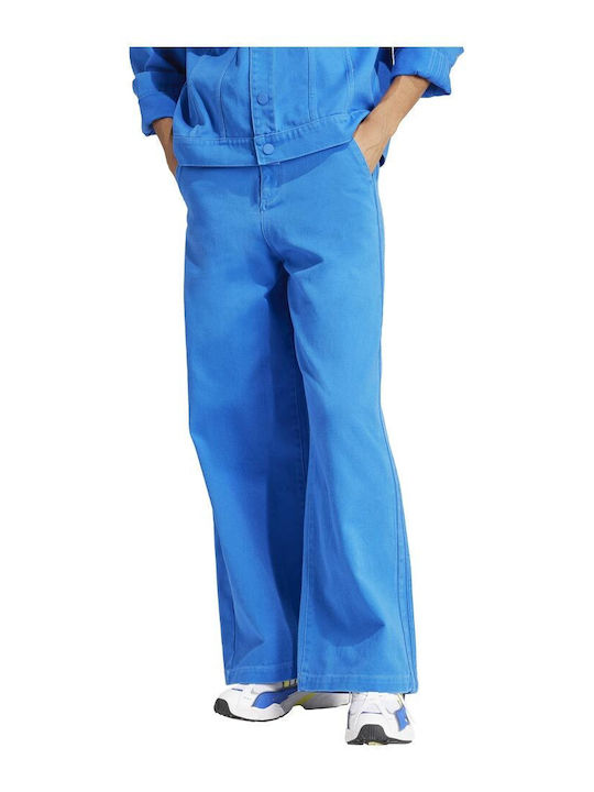 3-Stripes High Waist Sweatpants Wide Blue