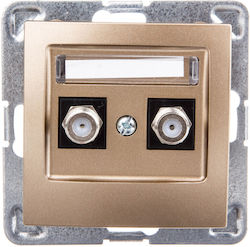 Ospel Satellite and Radio Antenna Socket in Gold color GPA-2YF/M/28