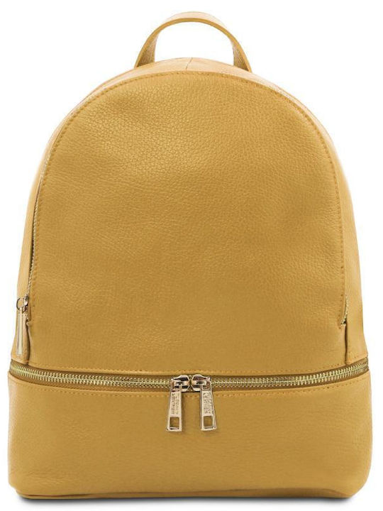 De piele Geantă de damă Rucsac Galbenă