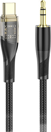 Lamtech Braided USB 2.0 Cable USB-C male - 3.5mm Μαύρο 1m LAM113386