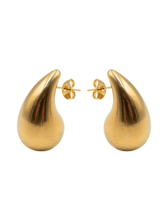 One Earrings made of Steel Gold Plated