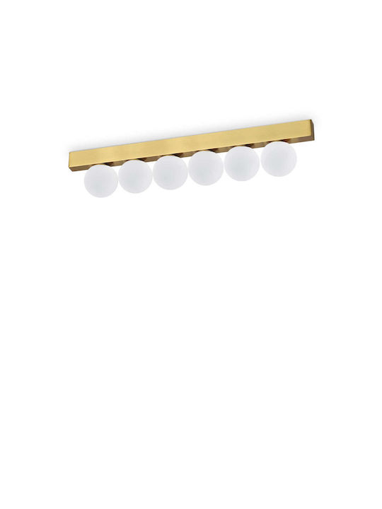 Ideal Lux Pl6 Ottone Ceiling Mount Light 43.5cm Bronze with Integrated LED