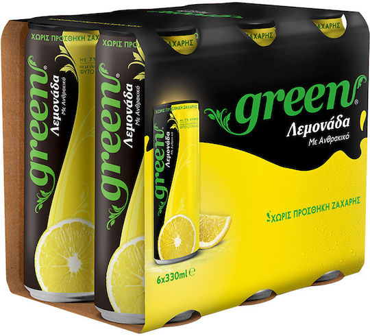 Green Cola Lemonade with Carbonation, Sugar-Free in Box 6x330ml