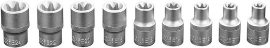 Neo Tools Καρυδάκια Torx με Καρέ Υποδοχής 1/2" Σετ 9τμχ