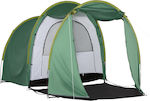 Outsunny Σκηνή Camping Πράσινη με Διπλό Πανί 3 Εποχών για 6 Άτομα 410x240x195εκ.