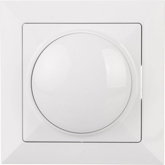 Timex Recessed Dimmer Switch with Frame Classic Rotary 400W in White Colour
