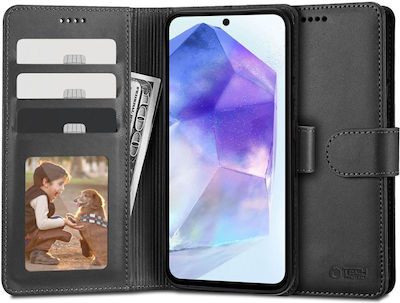 Tech-Protect Brieftasche Synthetisches Leder Schwarz (Samsung Galaxy A55 5G)