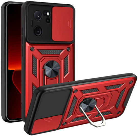 Bodycell Slide Задна корица Метал / Пластмаса / Силикон Червен (Xiaomi 13T, Xiaomi 13T Pro)