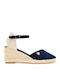Damenplattformen im Espadrilles-Stil Marineblau