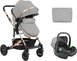 Kikka Boo Amaia Adjustable 3 in 1 Baby Stroller Suitable for Newborn Light Grey 11kg