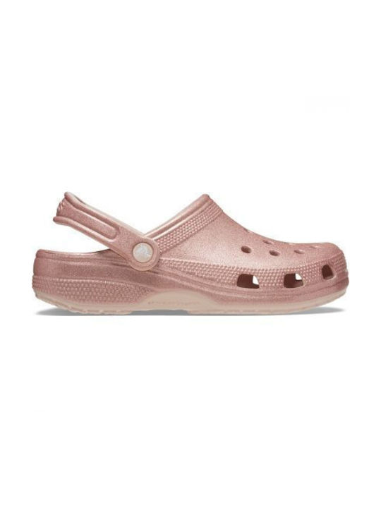 Crocs Classic Glitter Clog Σαμπό Ροζ