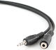 Καλώδιο Ήχου 3.5mm male - 3.5mm female Μαύρο 3m KPO2744-3
