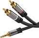 PremiumCord Кабел 3.5 мм мъжки - 2x RCA мъжки Черен 5м KJQCIN5