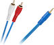 3.5mm Male Audio Cable - 2x RCA Male Blue 3m KPO2749-3