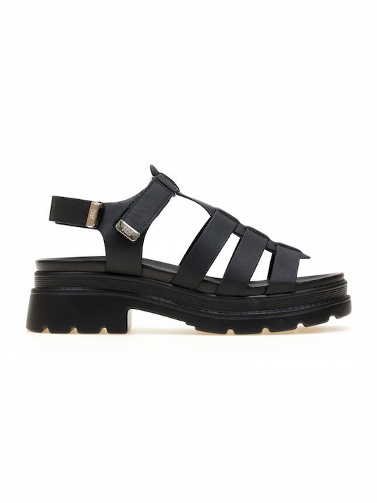 Xti Women's Sandals cu curea la gleznă Negru