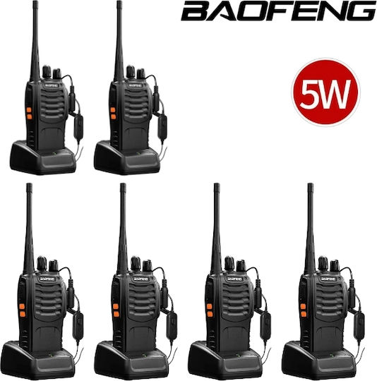 Baofeng Bf-888s Walkie Talkie 5W Black 6pcs