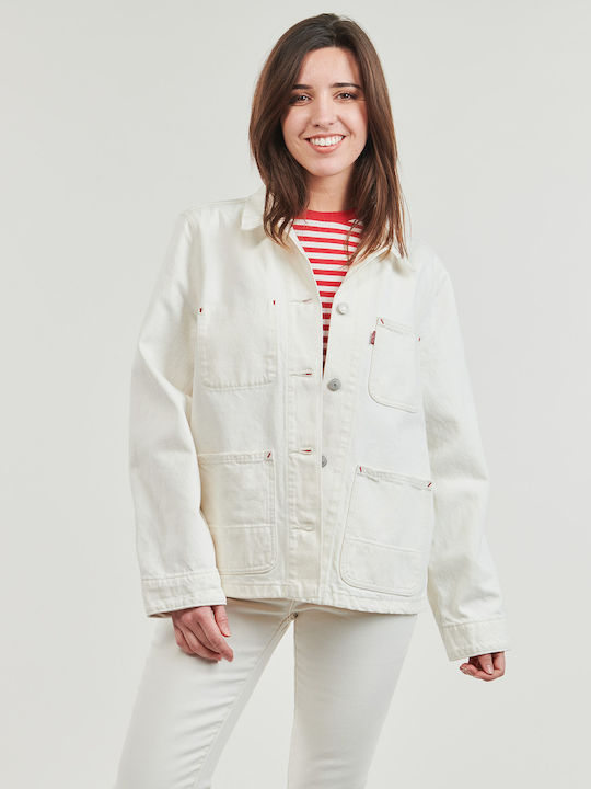 Scurtă Jachetă de femei din denim Ecru